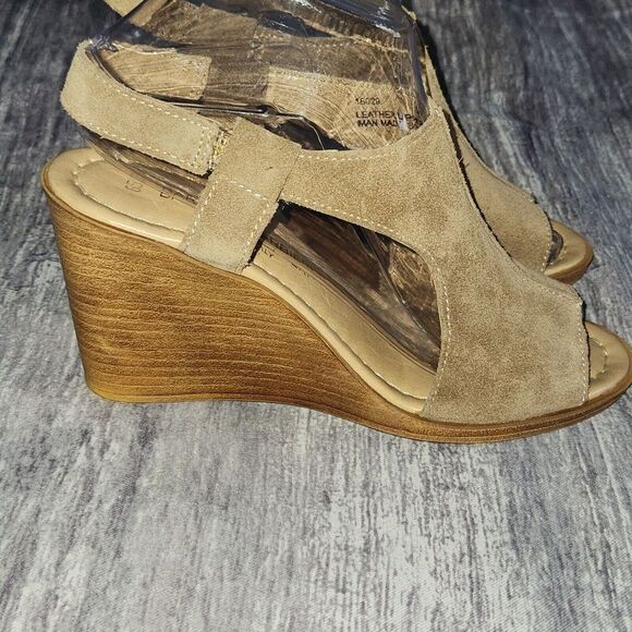 Barbara Barbieri Strappy Suede Leather Platform Wedge‎ Sandal 6.5M Made In Italy - Picture 1 of 11